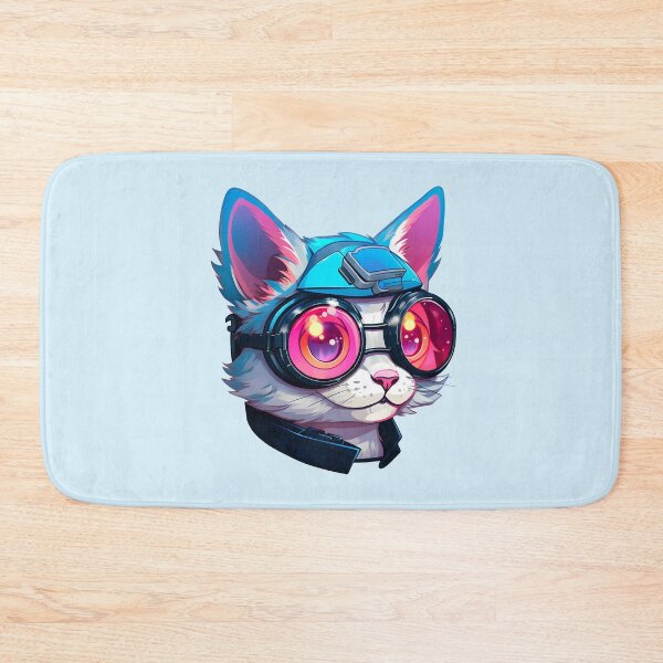 Item preview, Subtle Trans Pride Cyberpunk Cat designed and sold by ArtliciousHUMAN.
