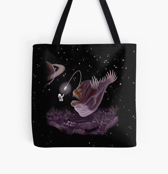 Major Tom and the Outer Space Angler Fish All Over Print Tote Bag
