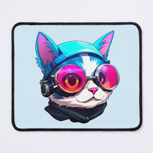 Item preview, Subtle Trans Pride Cyberpunk Cat designed and sold by ArtliciousHUMAN.