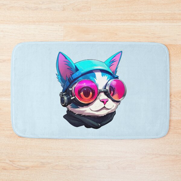 Item preview, Subtle Trans Pride Cyberpunk Cat designed and sold by ArtliciousHUMAN.