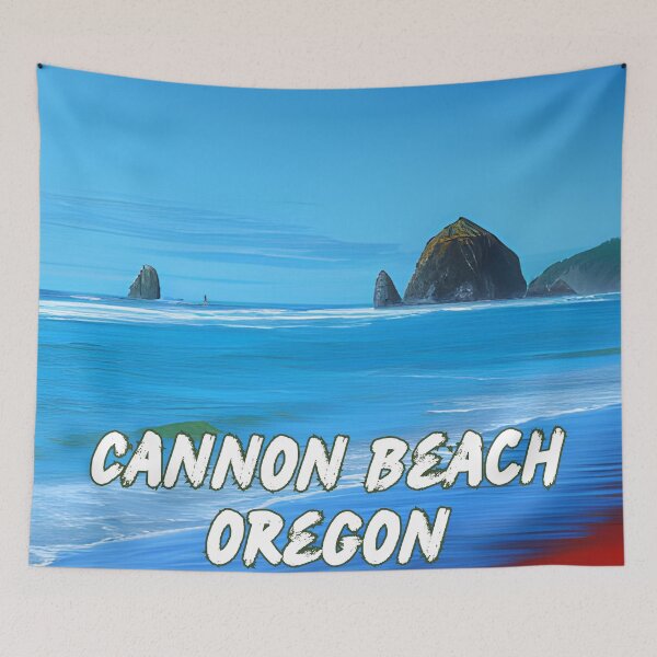 Item preview, Cannon Beach Oregon In An Oil Painting Style Design designed and sold by OregonsOwn.