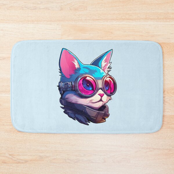 Item preview, Subtle Trans Pride Cyberpunk Cat designed and sold by ArtliciousHUMAN.