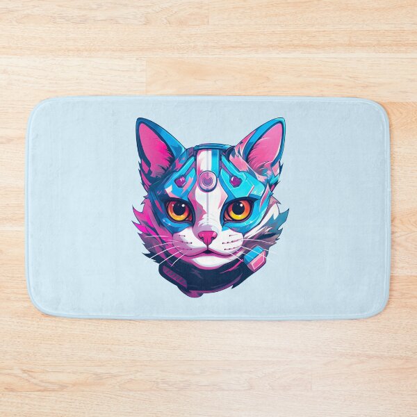 Item preview, Subtle Trans Pride Cyberpunk Cat designed and sold by ArtliciousHUMAN.