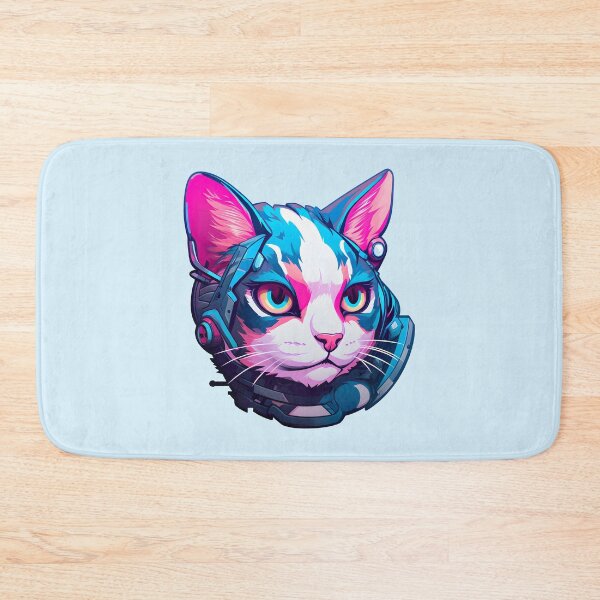 Item preview, Subtle Trans Pride Cyberpunk Cat designed and sold by ArtliciousHUMAN.