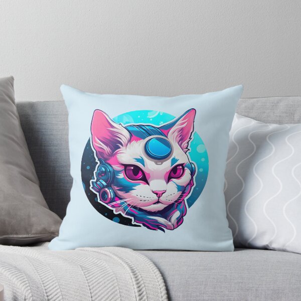 Item preview, Subtle Trans Pride Cyberpunk Cat designed and sold by ArtliciousHUMAN.