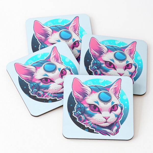 Item preview, Subtle Trans Pride Cyberpunk Cat designed and sold by ArtliciousHUMAN.