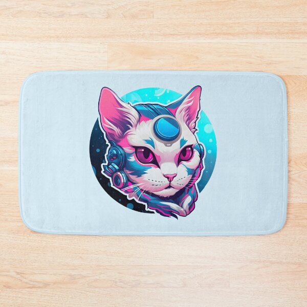 Item preview, Subtle Trans Pride Cyberpunk Cat designed and sold by ArtliciousHUMAN.
