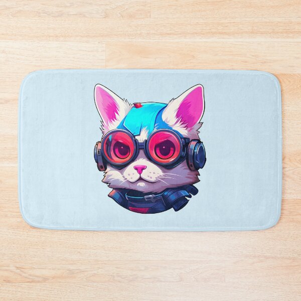 Item preview, Subtle Trans Pride Cyberpunk Cat designed and sold by ArtliciousHUMAN.