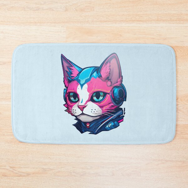 Item preview, Subtle Trans Pride Cyberpunk Cat designed and sold by ArtliciousHUMAN.