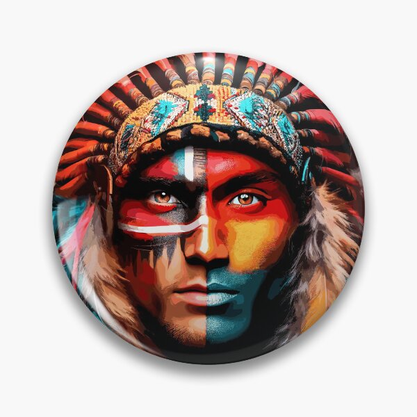 Item preview, The Man in Teal-Beautiful Native American inspired art  designed and sold by Artbyminga.