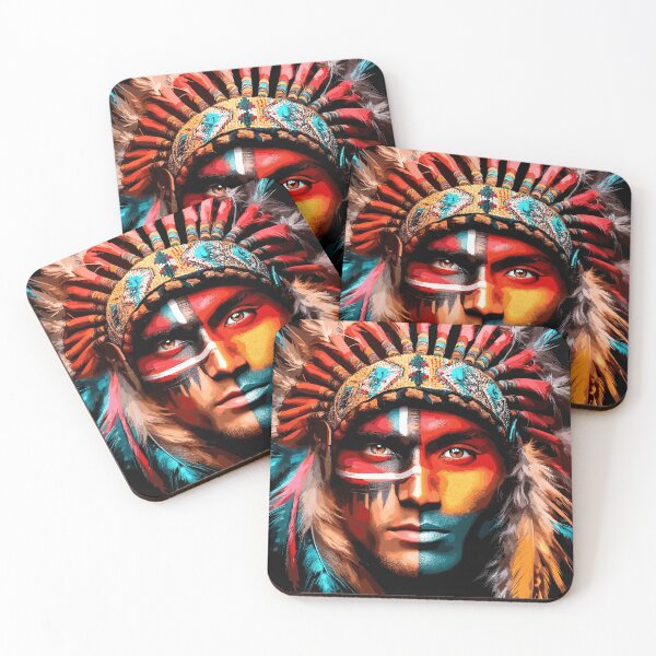 Item preview, The Man in Teal-Beautiful Native American inspired art  designed and sold by Artbyminga.