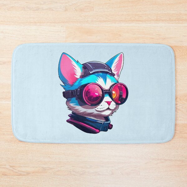 Item preview, Subtle Trans Pride Cyberpunk Cat designed and sold by ArtliciousHUMAN.