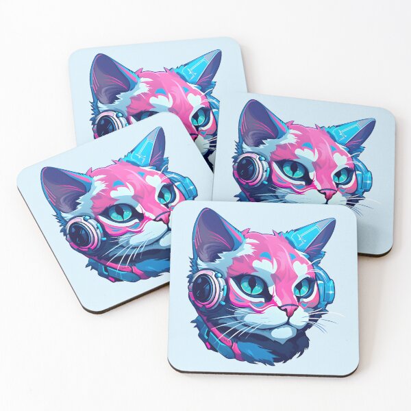 Item preview, Subtle Trans Pride Cyberpunk Cat designed and sold by ArtliciousHUMAN.
