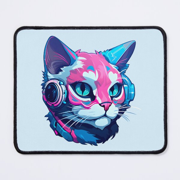 Item preview, Subtle Trans Pride Cyberpunk Cat designed and sold by ArtliciousHUMAN.