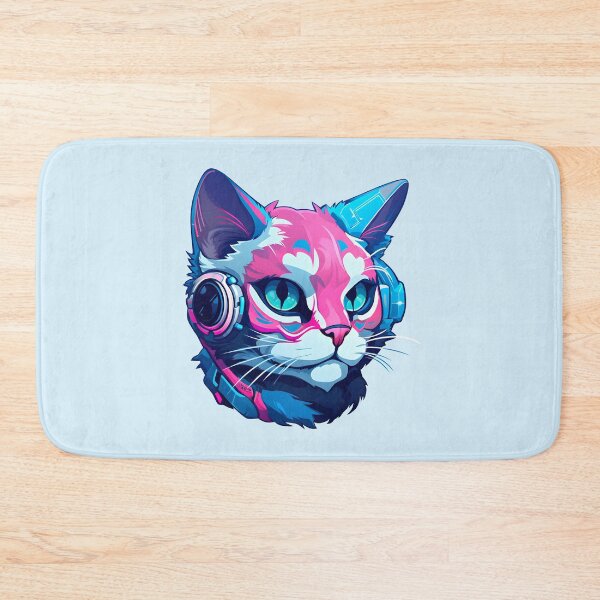 Item preview, Subtle Trans Pride Cyberpunk Cat designed and sold by ArtliciousHUMAN.