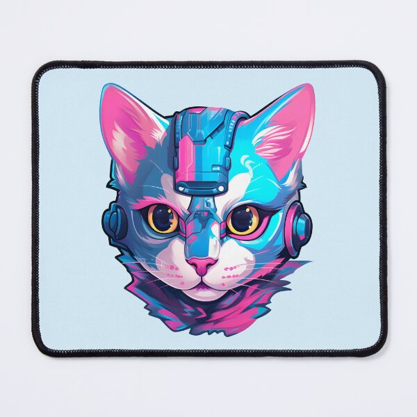 Item preview, Subtle Trans Pride Cyberpunk Cat designed and sold by ArtliciousHUMAN.