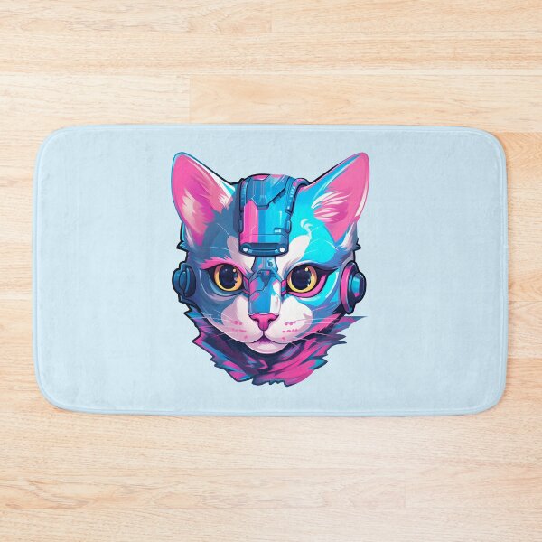 Item preview, Subtle Trans Pride Cyberpunk Cat designed and sold by ArtliciousHUMAN.