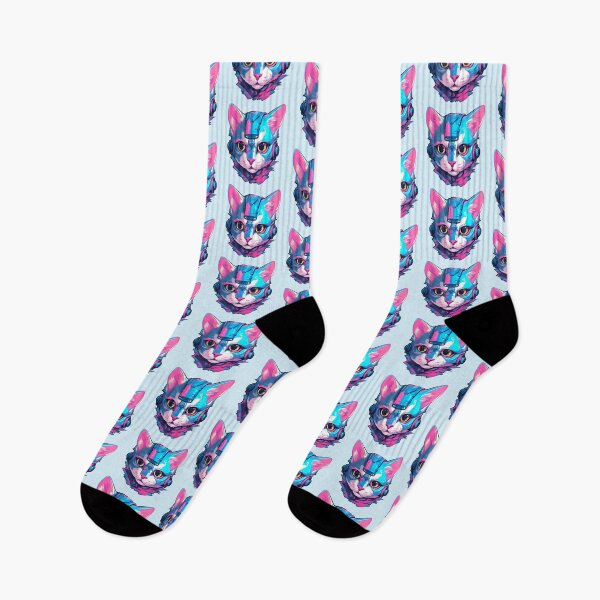 Item preview, Subtle Trans Pride Cyberpunk Cat designed and sold by ArtliciousHUMAN.