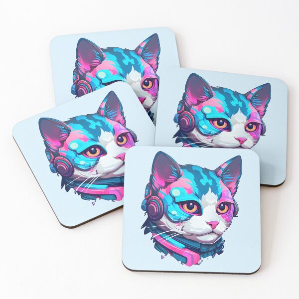 Item preview, Subtle Trans Pride Cyberpunk Cat designed and sold by ArtliciousHUMAN.