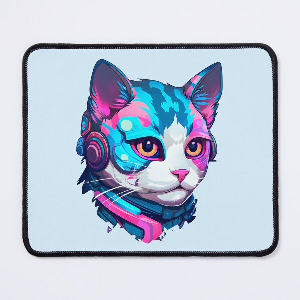 Item preview, Subtle Trans Pride Cyberpunk Cat designed and sold by ArtliciousHUMAN.