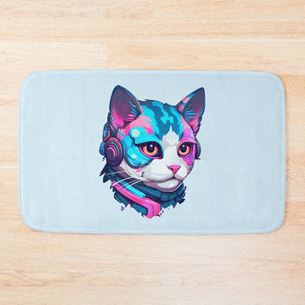 Item preview, Subtle Trans Pride Cyberpunk Cat designed and sold by ArtliciousHUMAN.
