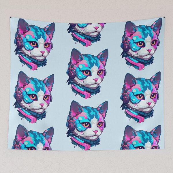Item preview, Subtle Trans Pride Cyberpunk Cat designed and sold by ArtliciousHUMAN.