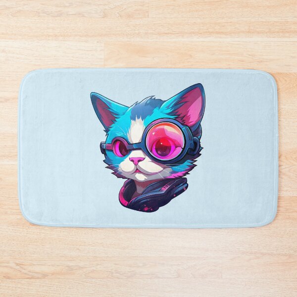Item preview, Subtle Trans Pride Cyberpunk Cat designed and sold by ArtliciousHUMAN.