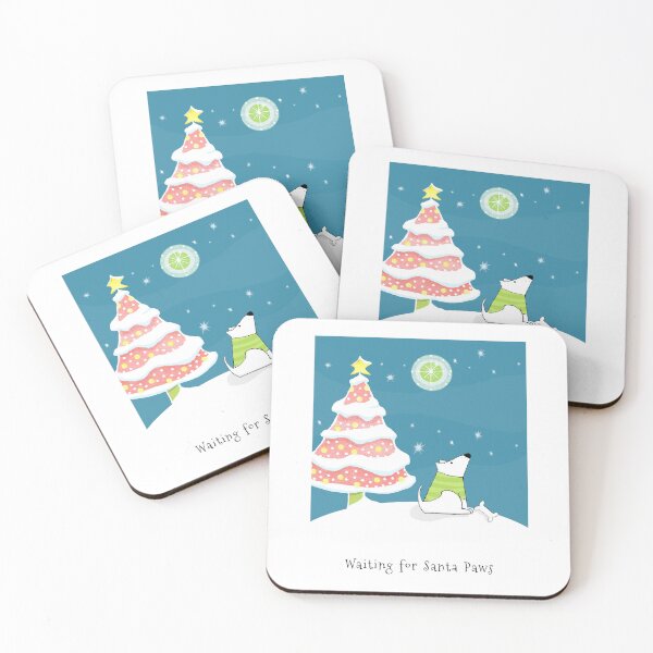 Item preview, White Dog with Treat Waiting for Santa Paws  designed and sold by sfernleaf.
