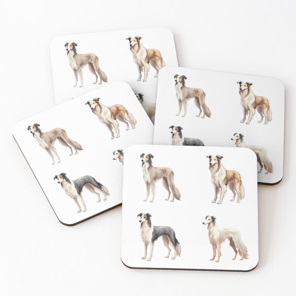 Item preview, Cute Watercolor Borzoi Dogs designed and sold by TheAnimalZ00.