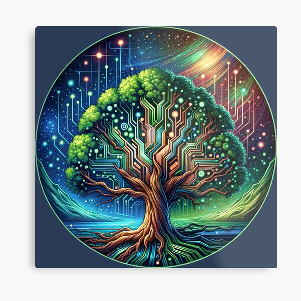 Nature Meets Technology Metal Print