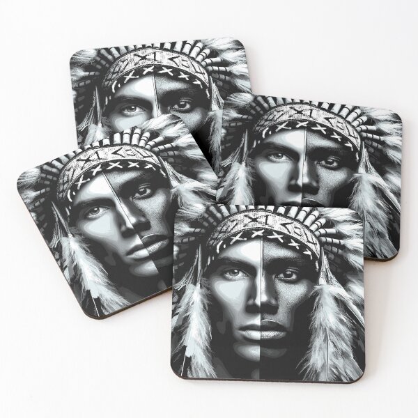Item preview, Black and White Native American inspired art  designed and sold by Artbyminga.