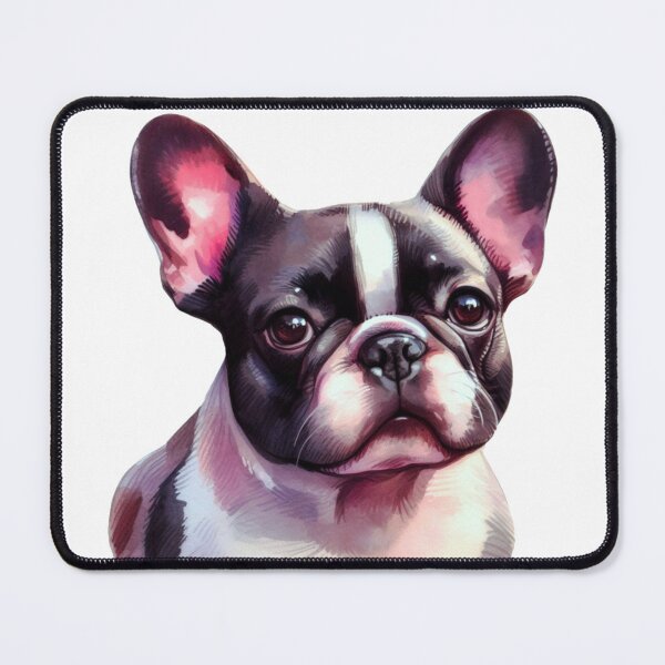 Artikelvorschau, Schwarz-weiße französische Bulldogge – Frenchie-Aquarellmalerei entworfen und verkauft von Star-Fragment.