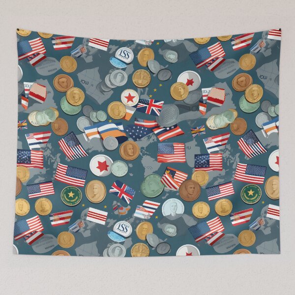 Item preview, Coin International with Flag Seamless Digital Pattern No 2 designed and sold by ShioriArt Design.