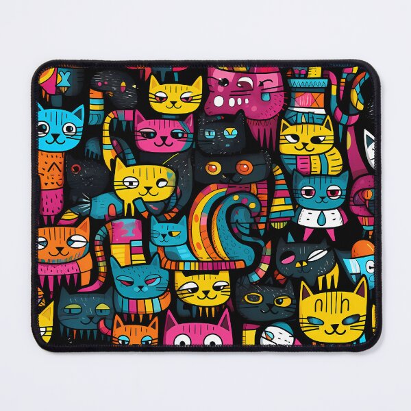 Item preview, Colorful Cats Seamless Pattern Pink designed and sold by HisoTorDesign.