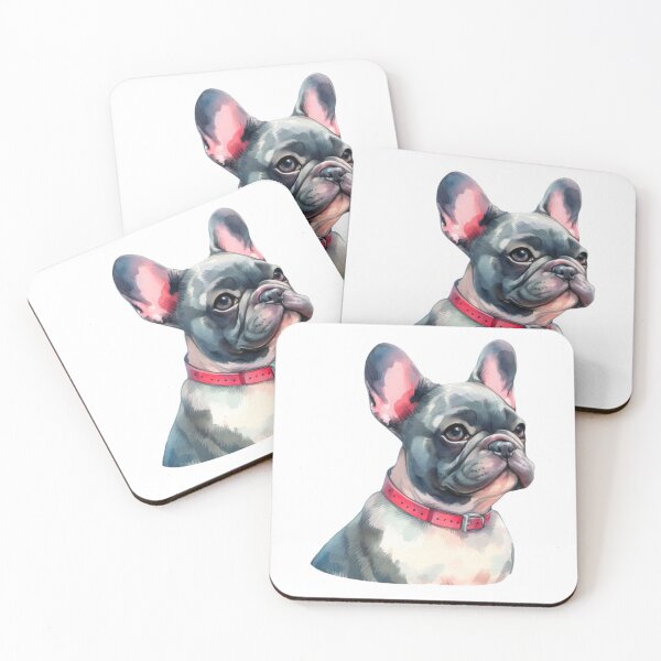 Item preview, Gray and White French Bulldog - Frenchie Watercolor Painting designed and sold by Star-Fragment.
