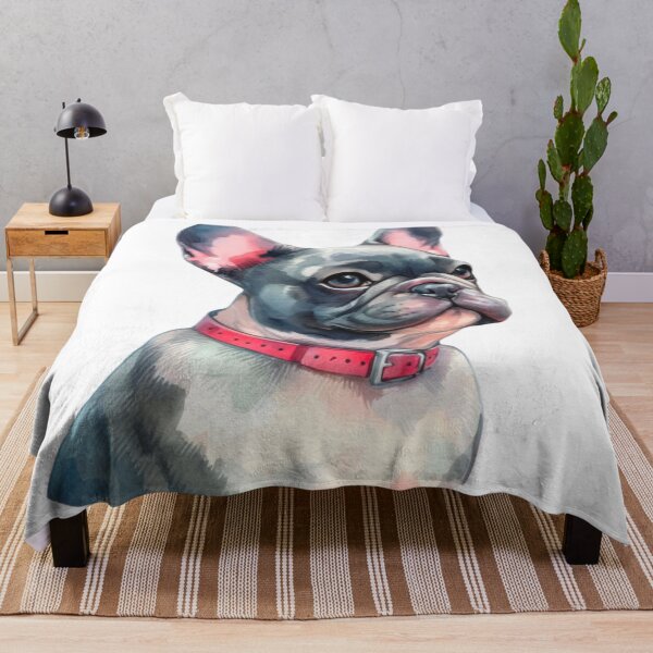 Item preview, Gray and White French Bulldog - Frenchie Watercolor Painting designed and sold by Star-Fragment.