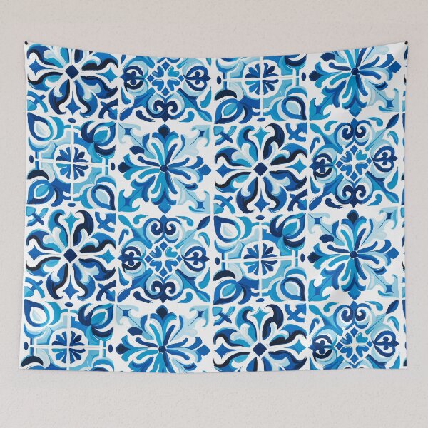 Item preview, Vibrant Blue Portuguese Tiles Azulejos designed and sold by BrightTide.