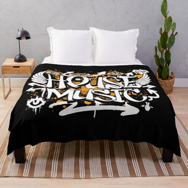 Item preview, HOUSE MUSIC  - Graffiti Steez (white/orange)  designed and sold by Discothreadz.