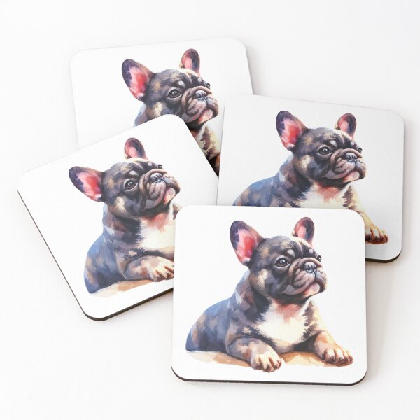 Item preview, Gray and White French Bulldog - Frenchie Watercolor Painting designed and sold by Star-Fragment.