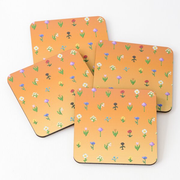 Item preview, Minecraft Flower Pattern with Orange Sunset designed and sold by Pixel and Paintbrush.
