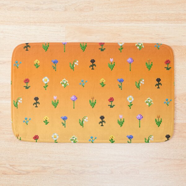 Item preview, Minecraft Flower Pattern with Orange Sunset designed and sold by Pixel and Paintbrush.