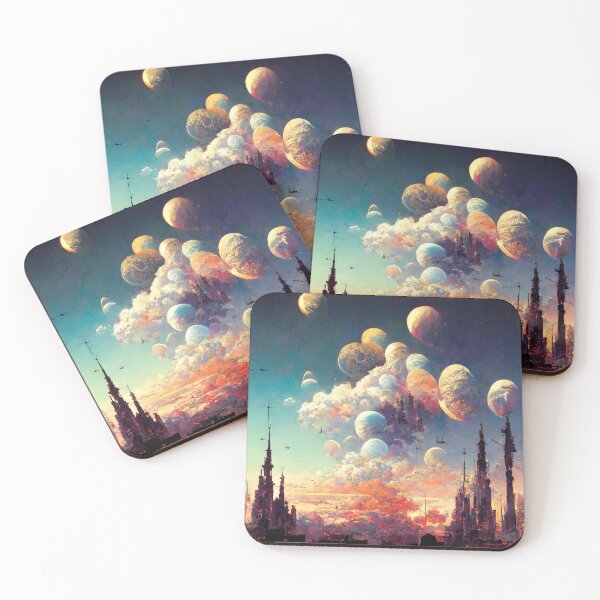 Item preview, Cloud Moons - Fantasy Landscape designed and sold by ArkMinted.