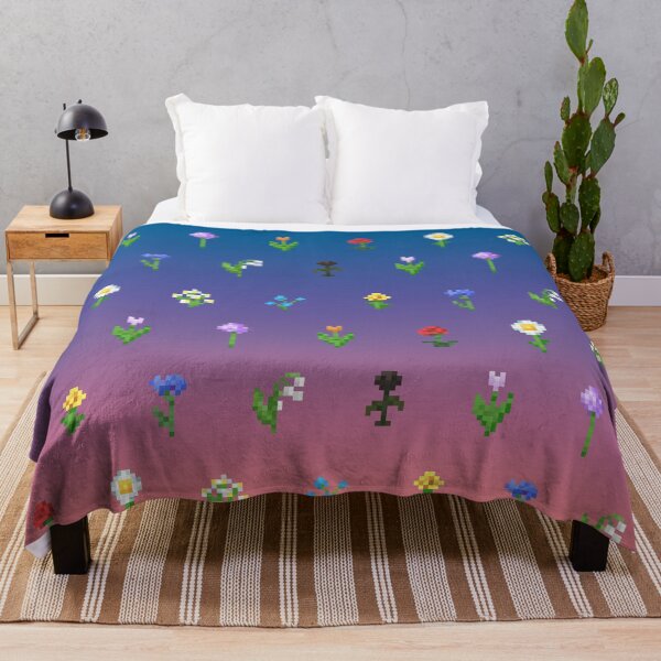 Item preview, Minecraft Flower Pattern with Purple Sunset designed and sold by Hannah Glazebrook.