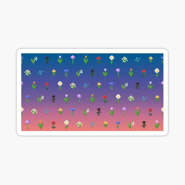 Item preview, Motif de fleurs Minecraft avec coucher de soleil violet designed and sold by Pixel and Paintbrush.