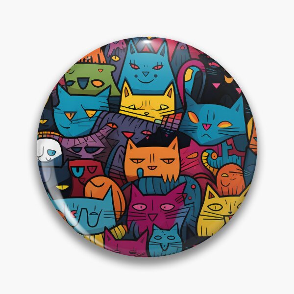 Item preview, Colorful Cool Cat Miaw Seamless Pattern designed and sold by HisoTorDesign.
