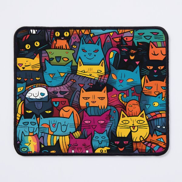 Item preview, Colorful Cool Cat Miaw Seamless Pattern designed and sold by HisoTorDesign.