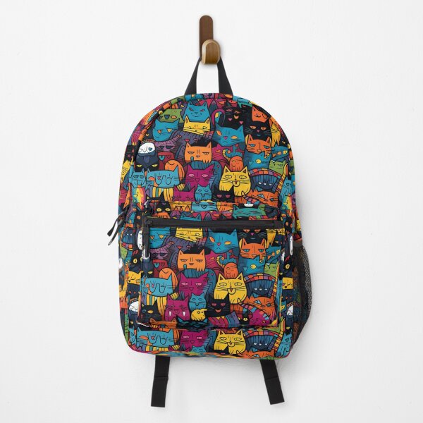 Item preview, Colorful Cool Cat Miaw Seamless Pattern designed and sold by HisoTorDesign.