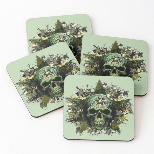 Item preview, Cool Cryptic Camo Killer: Army Green Grunge Star Skull Graphic designed and sold by DopeStick.