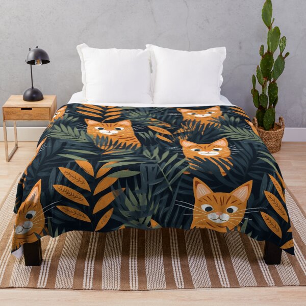 Item preview, Orange Cats Hiding in Tropical Foliage designed and sold by ReverseBleach.