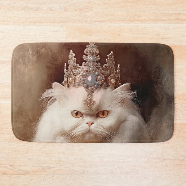 Item preview, White Persian Cat with Crown 01 designed and sold by Elisabeth Lucas.